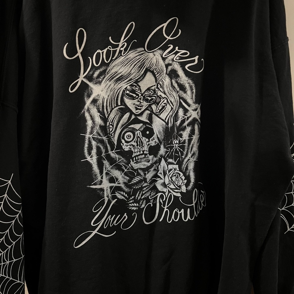 Black Spiderweb Tattoo Hoodie Men’s 3XL Mario Aguilar Midtown Tattoo - Picture 2 of 6